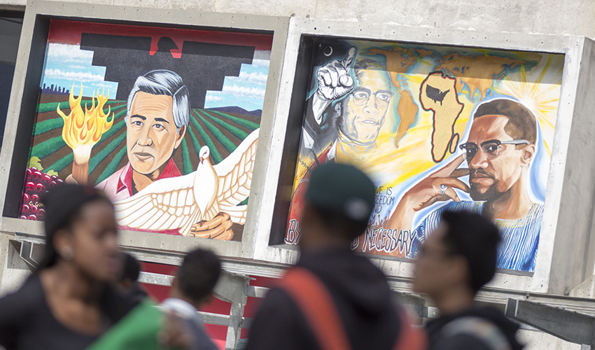 Mural of Cesar Chavez and Malcolm X