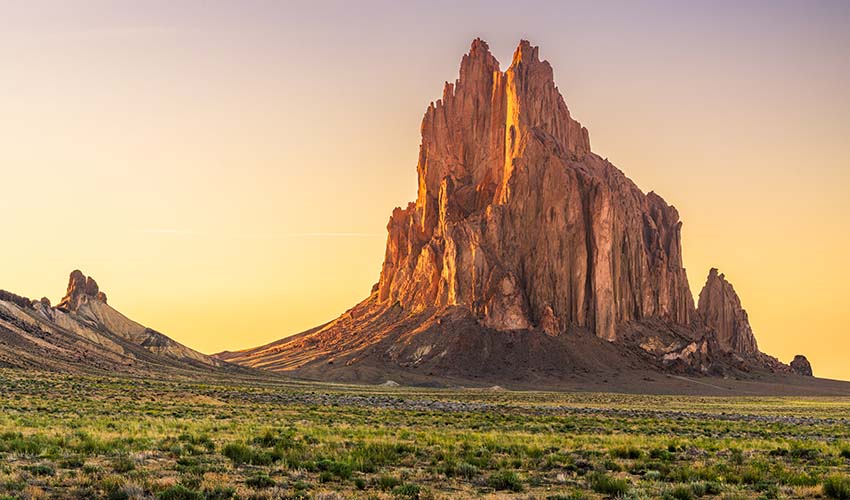 Shiprock rock formation in New Mexico