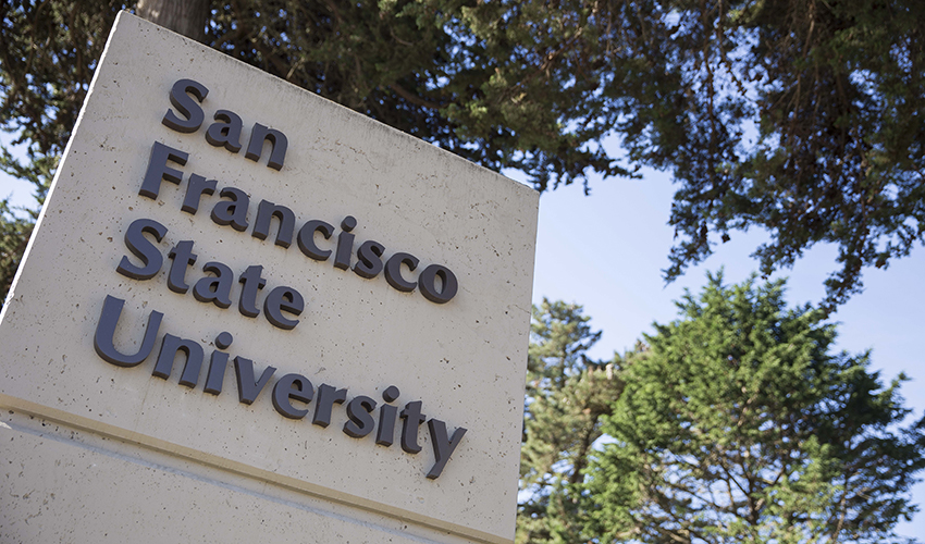 Sign that reads "San Francisco State University"