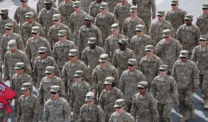 Rows of National Guard Soldiers