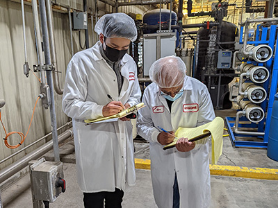 Student engineer Vincent Huynh and Director Dr. Ahmad Ganji