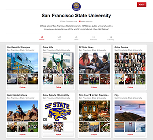 SF State's Pinterest boards