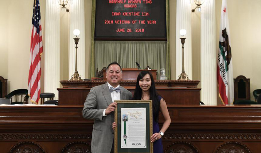 Iana Lim with Phil Ting at the Veterans luncheon in Sacramento