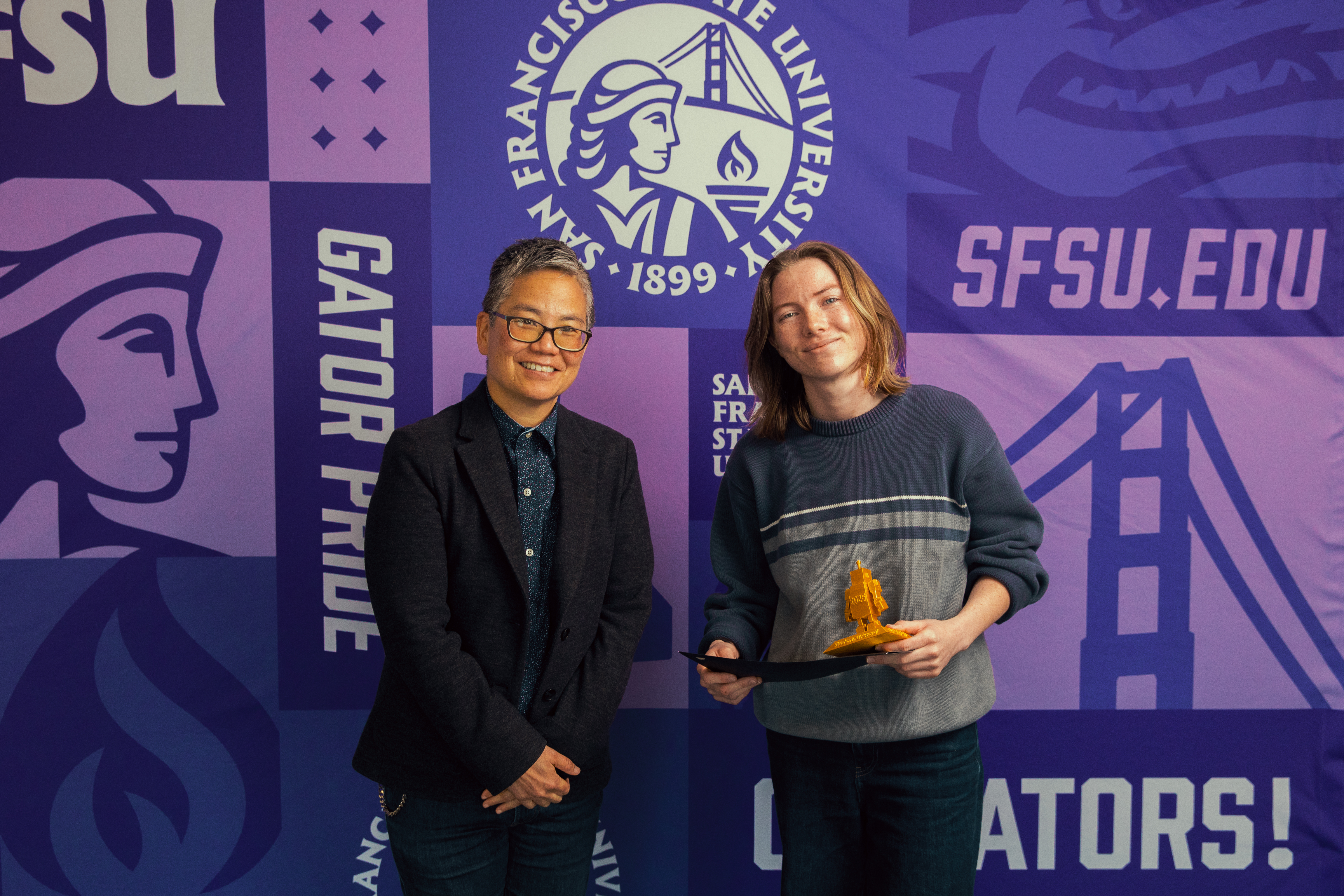 Claudia Wormley pictured with SFSU Provost Amy Sueyoshi 
