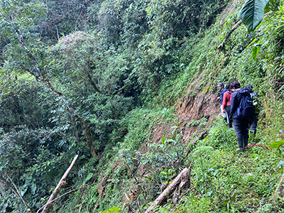 Students hiking