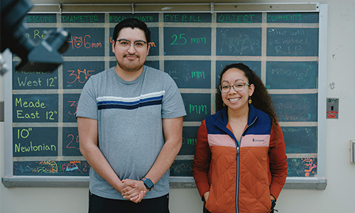 Gabriel Munoz Zarazua and Professor Eileen Gonzalez