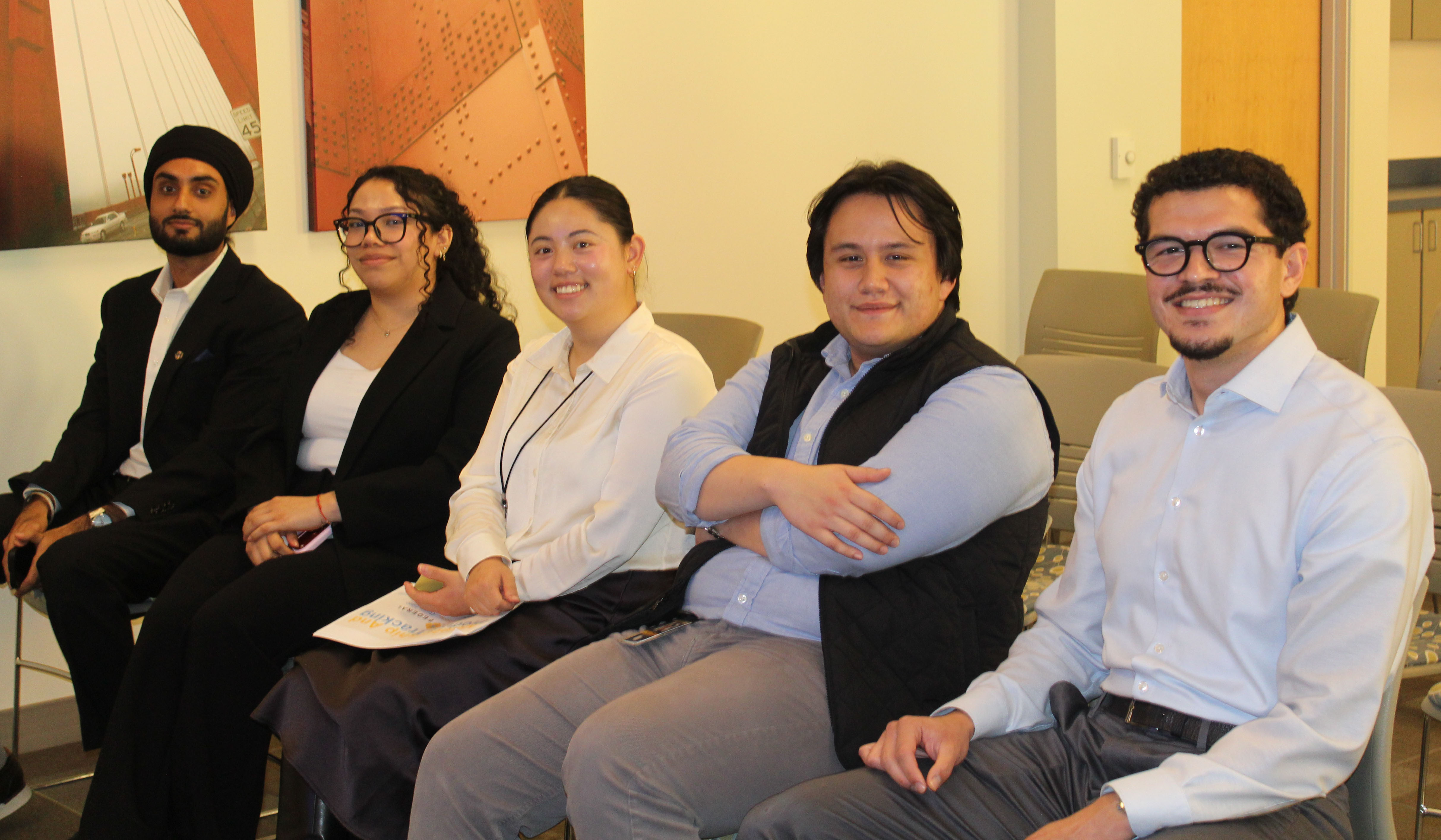 Partial cohort of interns prior to presenting their projects