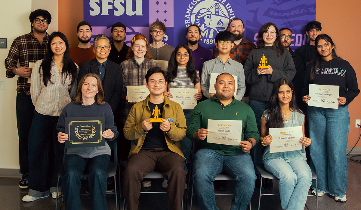 Student AI award winners pictured in a group photo