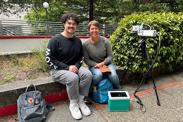 Professor Sara Baguskas and a student