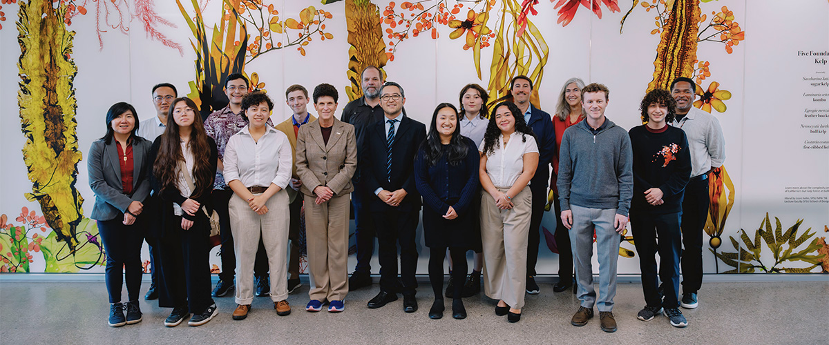 Ten students standing with SFSU and Apple representatives.