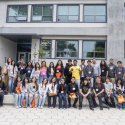 Students gather outside Science building on the SFSU campus
