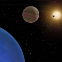 Cartoon rendering of the study's four-planet system