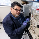 Juan Mendoza working in his lab