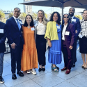 Men and women smile at the Guardian Scholars luncheon