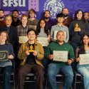 Student AI award winners pictured in a group photo