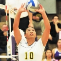 Iris Tolenada handles a volleyball during an SF State match