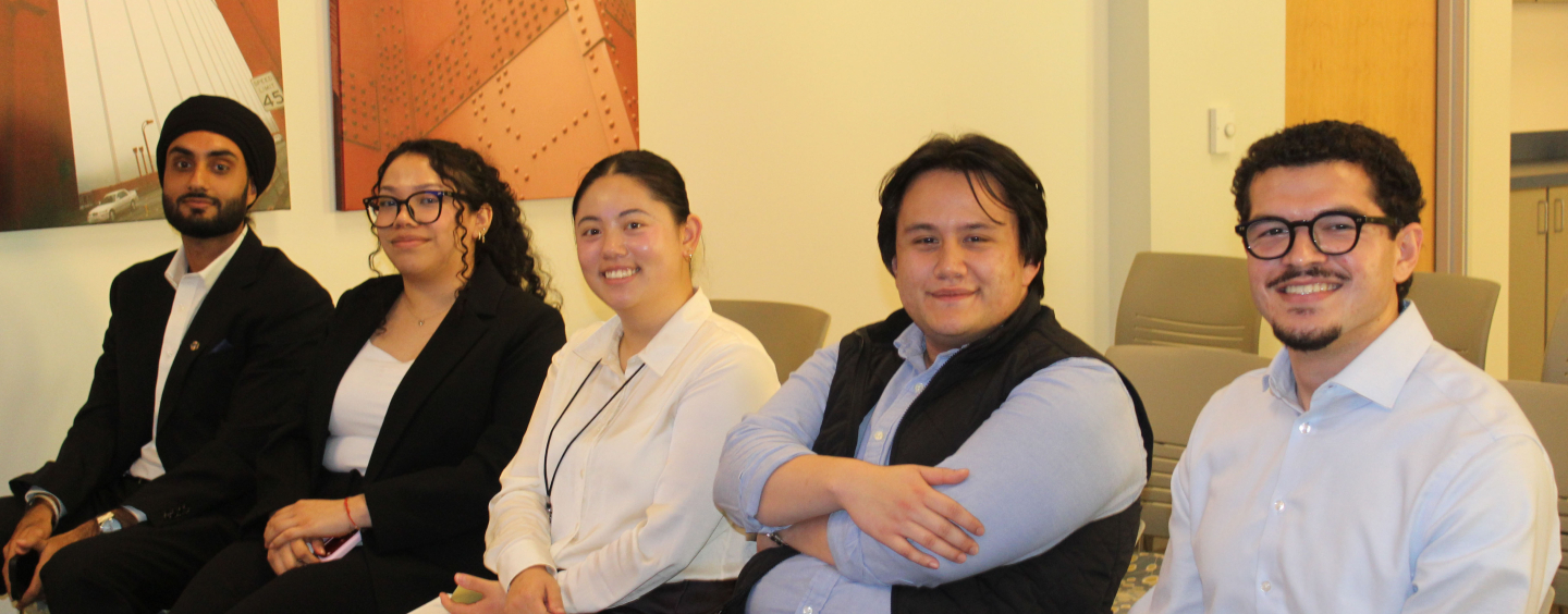 Partial cohort of interns prior to presenting their projects