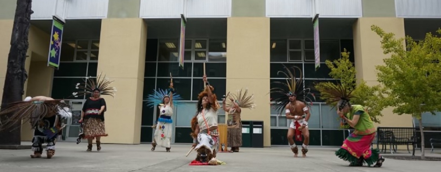 Folks dancers celebrate on SF State's campus
