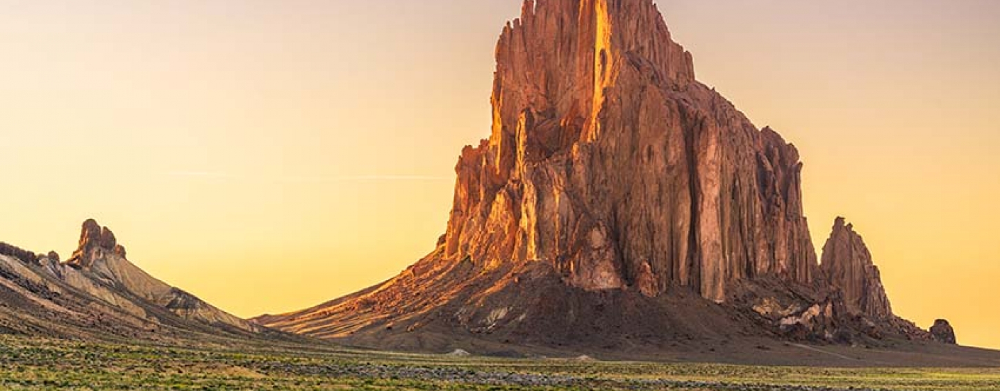 Shiprock rock formation in New Mexico