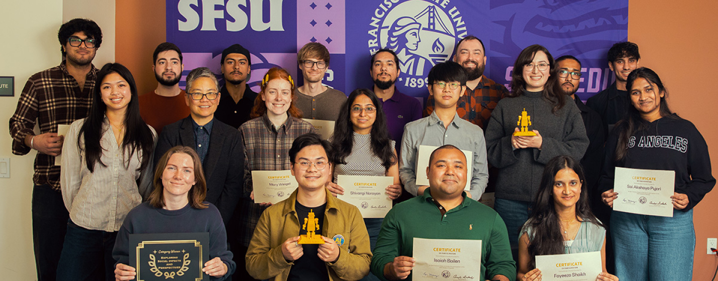 Student AI award winners pictured in a group photo