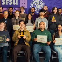Student AI award winners pictured in a group photo