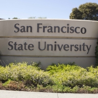 A sign on campus says San Francisco State University