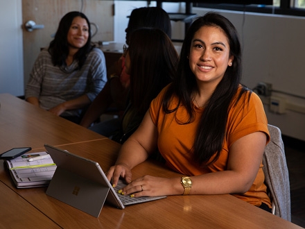 Female on her laptop